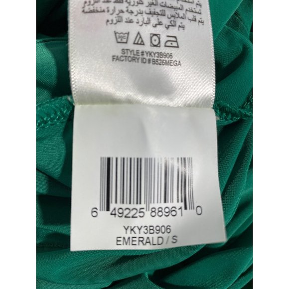 BCBGeneration S Mini Skirt Emerald Green Pleated Twist Stretch Date Night Cute - Picture 7 of 8